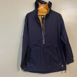 Vintage Starter Men’s 2/4 Zip Windbreaker Hoodie Jacket Blue M NWT